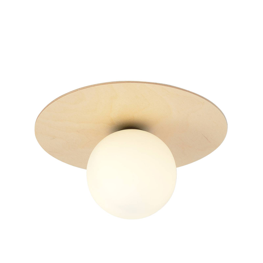 Taklampa Kenzo, rund, brun/vit, 1 lampa