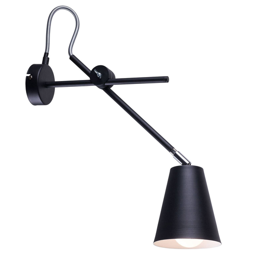 Vägglampa 1008, 1 lampa, svart
