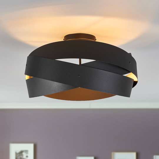 Svart taklampa Tornado