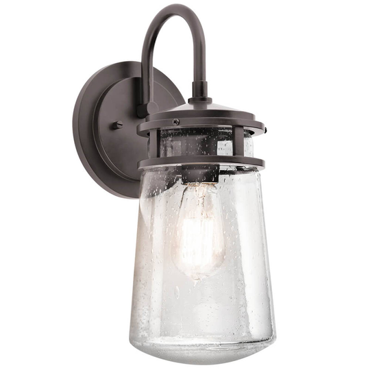 Utomhusvägglampa Lyndon med glasskärm 38,1 cm