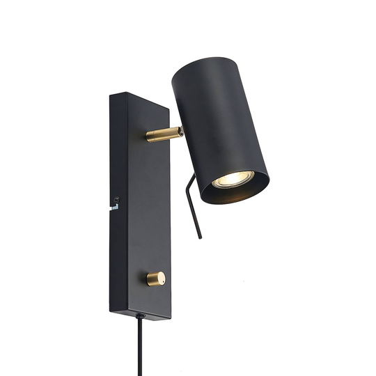 Lindby Georgios LED-väggspot, svart