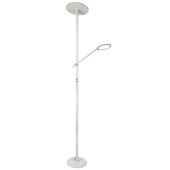 LED-golvlampa Regina med läsarm, 2 lampor, vit