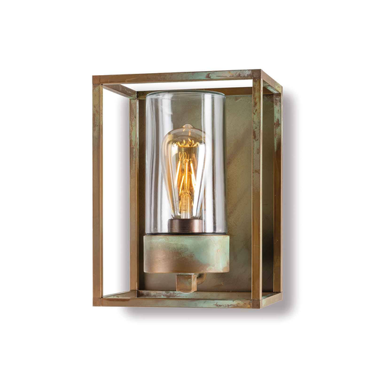 Utomhusvägglampa Cubic³ 3366 mässing antik/tydlig