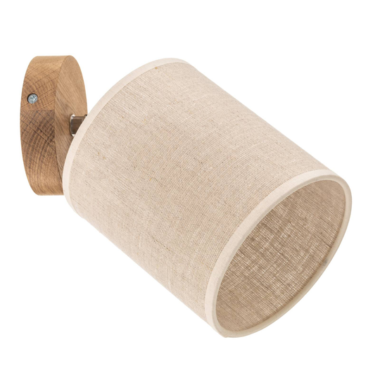 Vägglampa Canvas, beige, textilskärm, Ø 13 cm