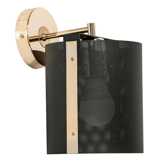Vägglampa Etro, svart/guld