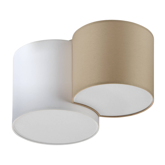Taklampa Mona Colour, 2 lampor vit/brun