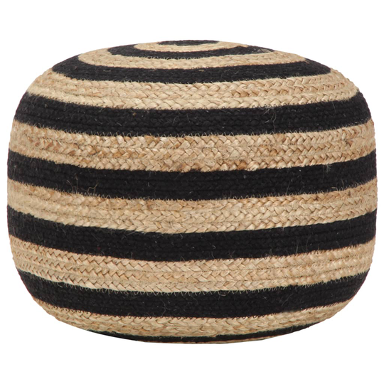 vidaXL Handgjord sittpuff svart 45x30 cm jute