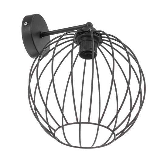 Vägglampa Cumera i svart med burskärm