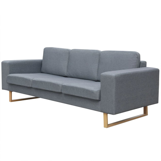 vidaXL Soffa 3-sits tyg ljusgrå