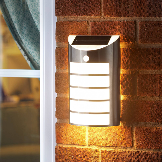 LED-solcellsvägglampa Welcome med sensor 2-pack