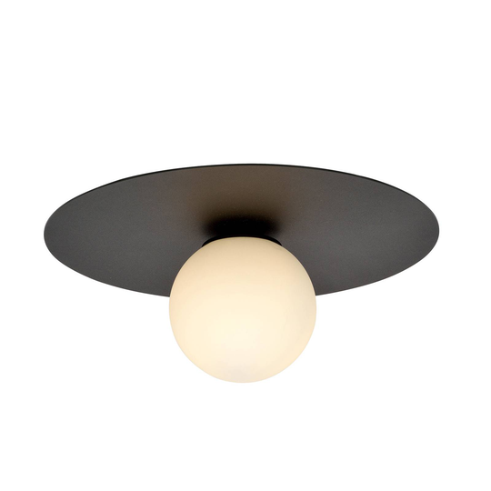 Taklampa Solar, svart/opal, 1 lampa
