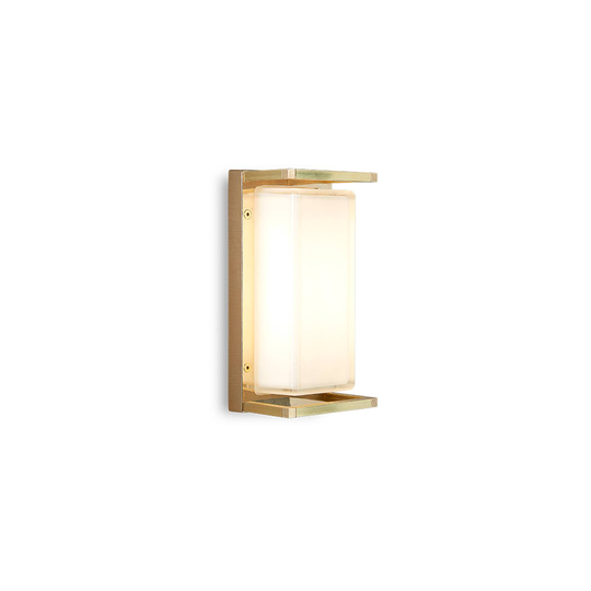 Utomhusvägglampa Ice Cubic 3412, mässing natur