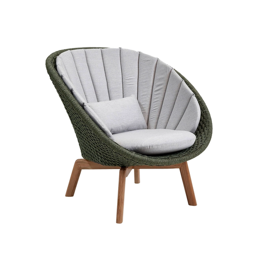 Peacock loungefåtölj, Teak, Dark Green