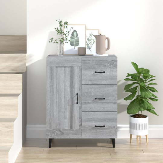 vidaXL Skänk grå sonoma 69,5x34x90 cm konstruerat trä