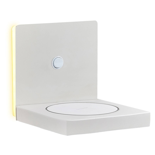 LED-vägglampa Zanzibar med laddningsstation, vit