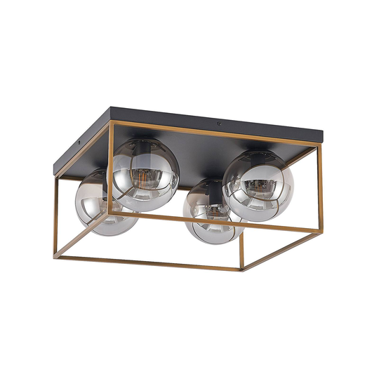Lindby Josipa taklampa, bur, rökglas, 4 lampor