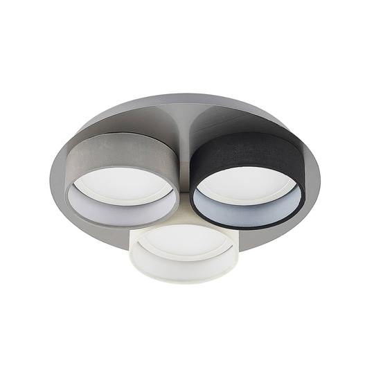 Lindby Aviola LED-taklampa med 3 textilskärmar