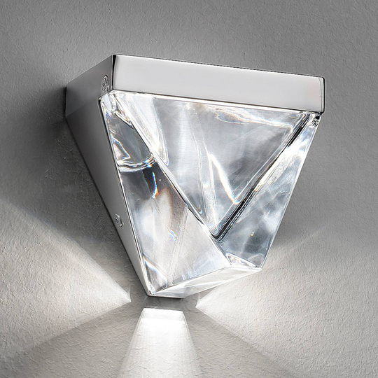 Fabbian Tripla - LED-kristallvägglampa, aluminium