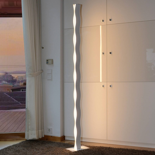 LED-golvlampa Wave vit