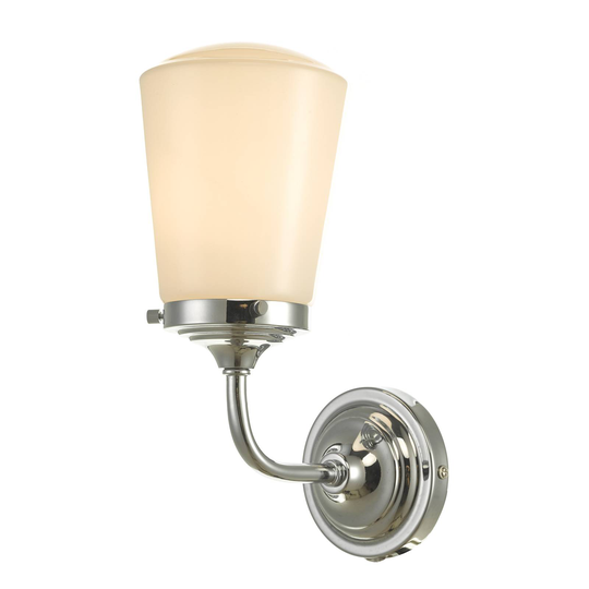 Vägglampa Caden med opal glasskärm