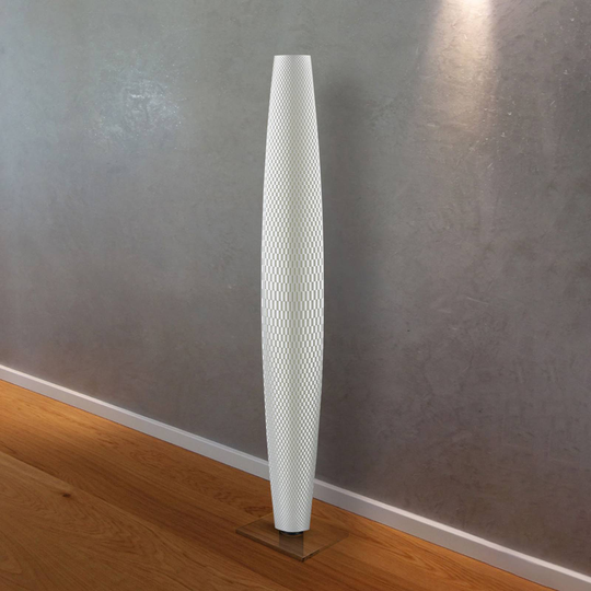 LED-golvlampa Flätverk rent vit 110 cm