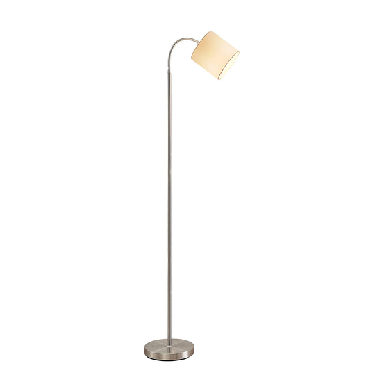 Lindby Manu golvlampa, textil, 1 lampa, vit