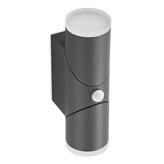 Lindby Aspyn LED-utomhusvägglampa, 2 lampor sensor