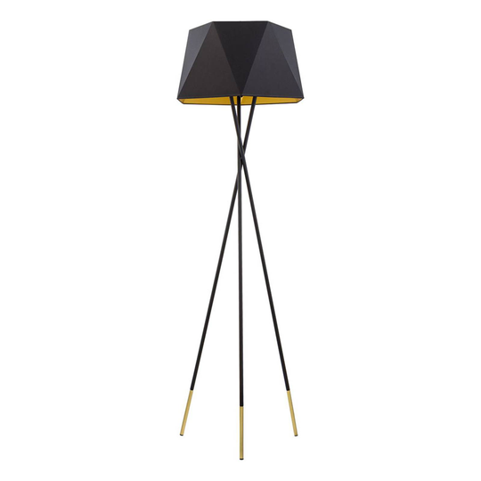 Golvlampa Ivo, svart med tre ben