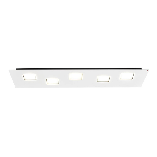 Fabbian Quarter – vit LED-taklampa 5 lampor