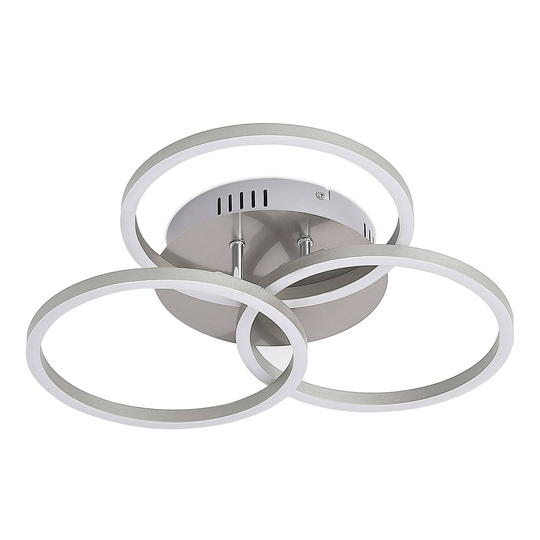 Lindby Qiana LED-taklampa CCT, rund nickel