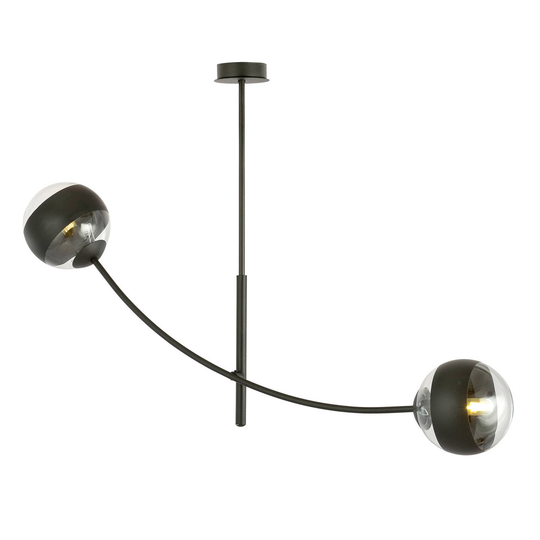 Taklampa Hunter, svart/klar, 2 lampor