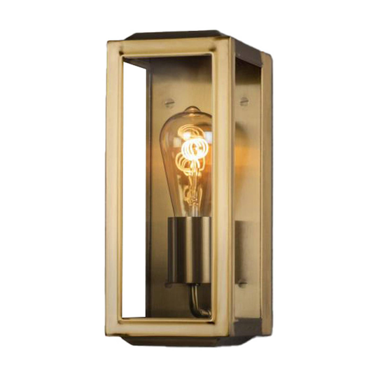 Utomhusvägglampa Carpi, mässing, bredd 12,5 cm