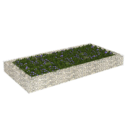 Planteringsgabion upphöjd galvaniserat stål 200x100x20 cm