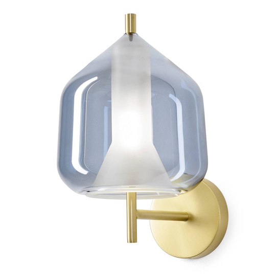 Vägglampa X-Ray, stora skärmen Ø 17 cm himmelsblå