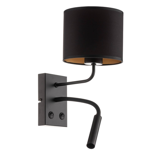 Vägglampa Soho cylindrisk läslampa svart/guld