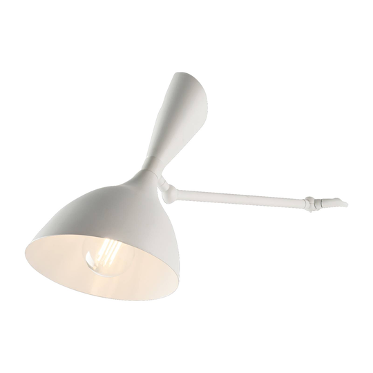 Vägglampa Morgan i metall med kontakt, vit