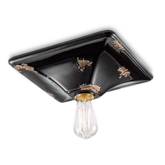 Vintage-taklampa C136 svart
