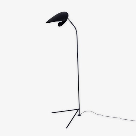 Golvlampa 145x48 cm Metall Svart