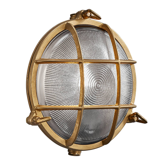 Utomhusvägglampa Polperro, mässing