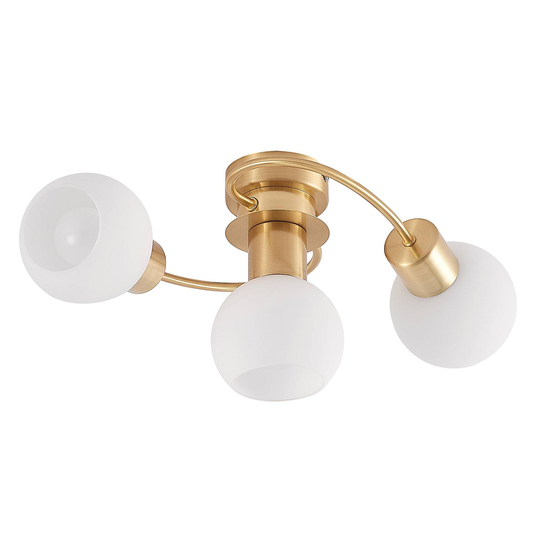 Lindby LED-taklampa Ciala, 3 lampor, mässing