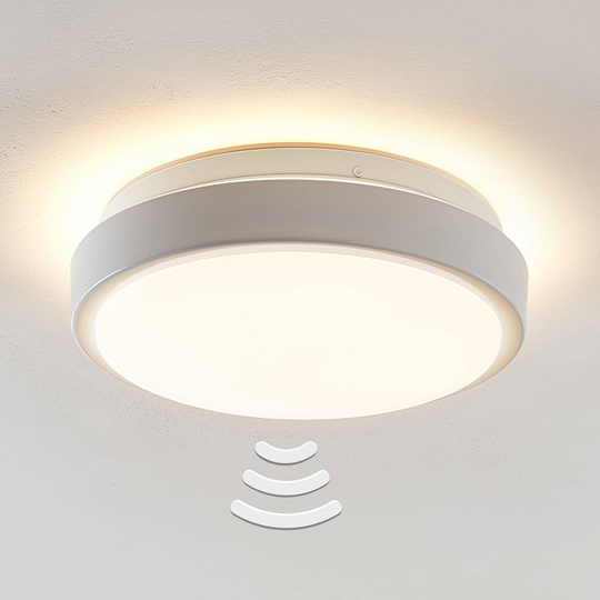 Lindby Camille LED-sensor-taklampa Ø26 cm vit