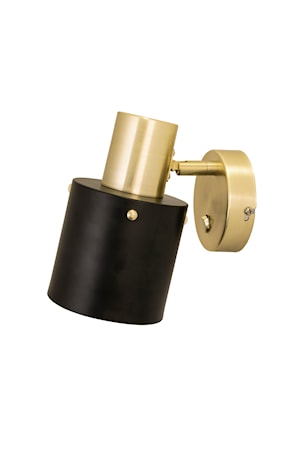 Vägglampa Clark 1 Svart/Borstad Mässing