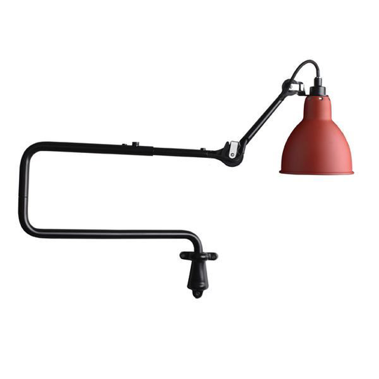 Lampe Gras N303 Vägglampa Matt Svart & Röd