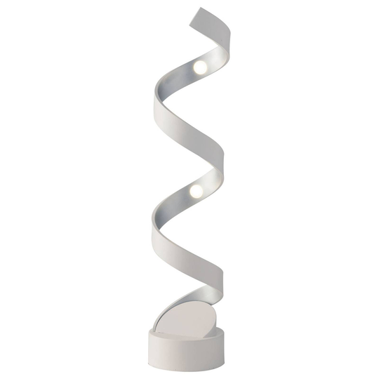 LED-bordslampa Helix, höjd 66 cm, vit silver