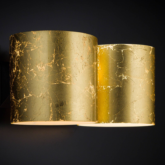 Vägglampa Brick med 2 lampor bladguld