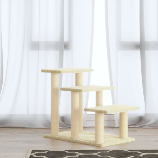Klösträd med klöspelare i sisal gräddvit 50,5 cm