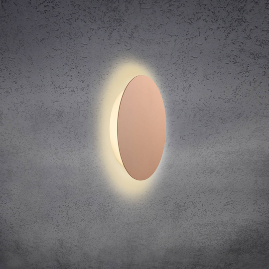Escale Blade LED-vägglampa, matt rosé, Ø 24 cm