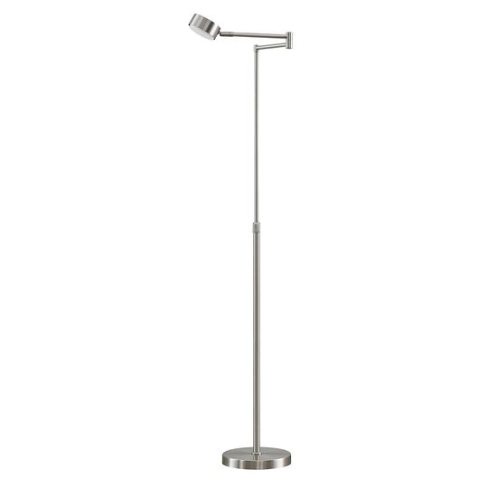 Lindby Kaylou LED-golvlampa, justerbar nickel