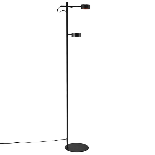 LED-golvlampa Clyde, 2 lampor, med dimmer