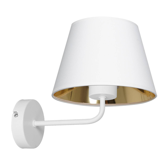 Vägglampa Soho, konisk, vit/guld